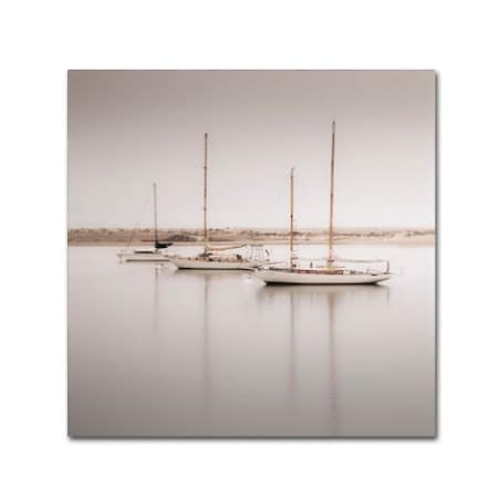 Moises Levy 'Three Boats' Canvas Art,14x14